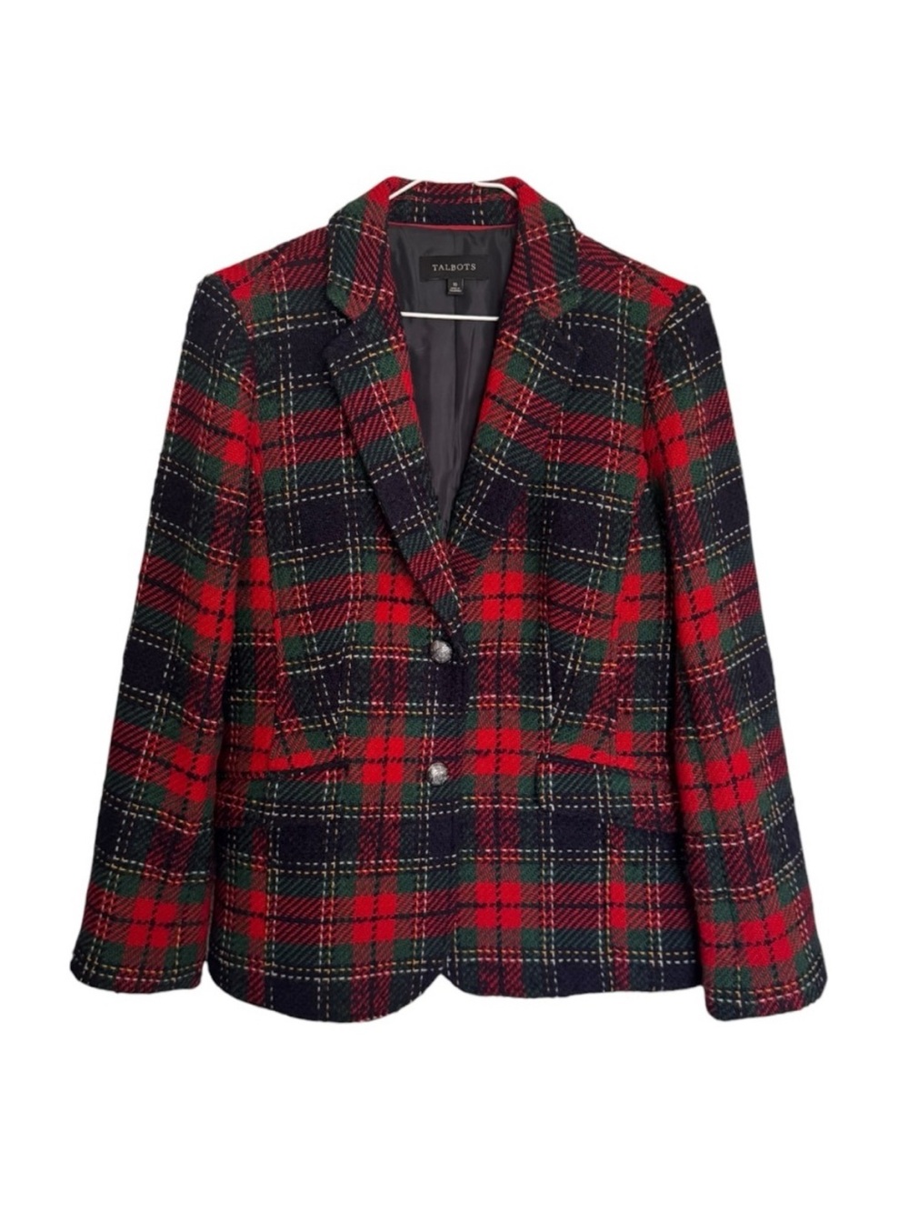Talbots Plaid Wool Blend Fall Blazer
